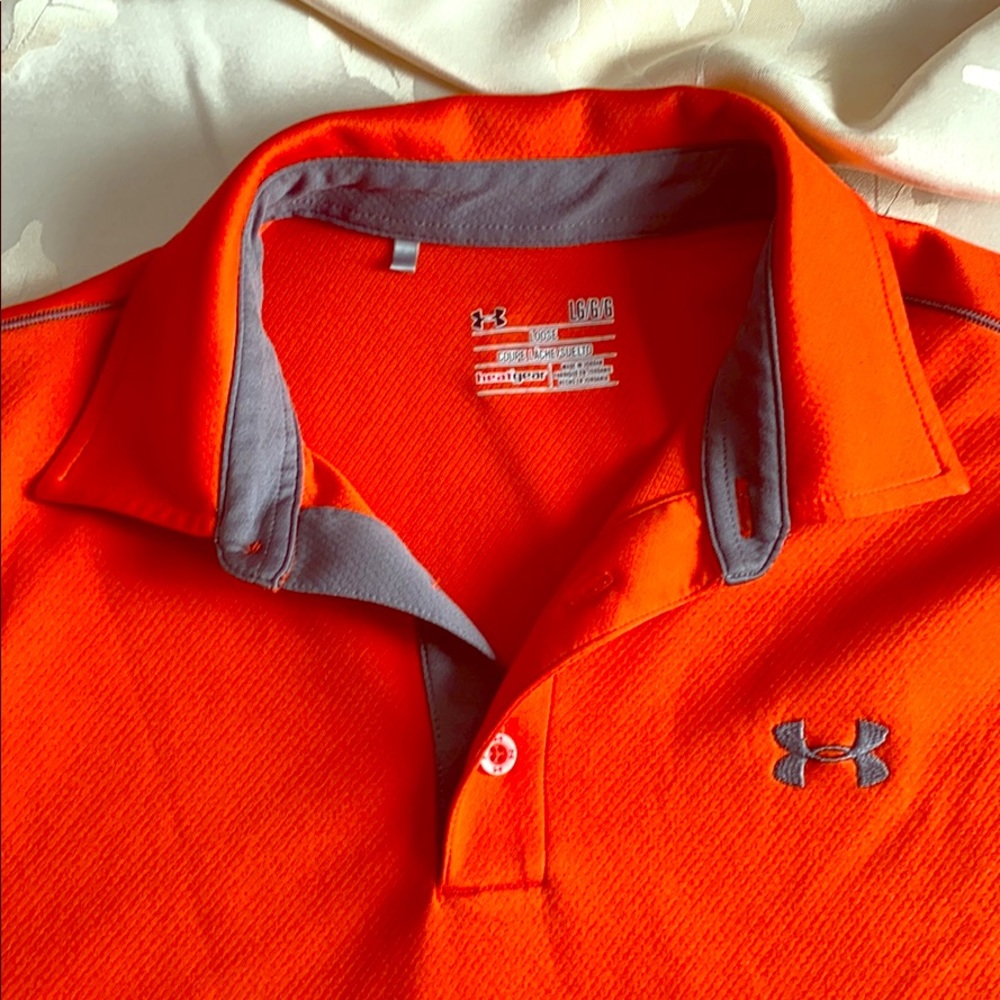 Under Armour HeatGear loose fit Men LG orange polo